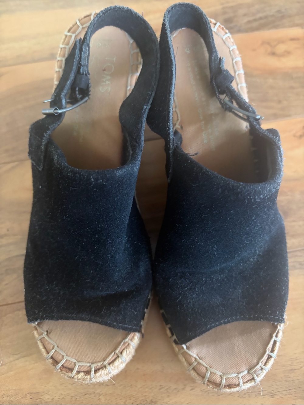 TOMS Monica Black wedges